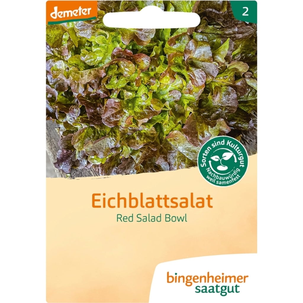 Bingenheimer Saatgut Eichblatt Salat Red Salad Bowl 1 Packung