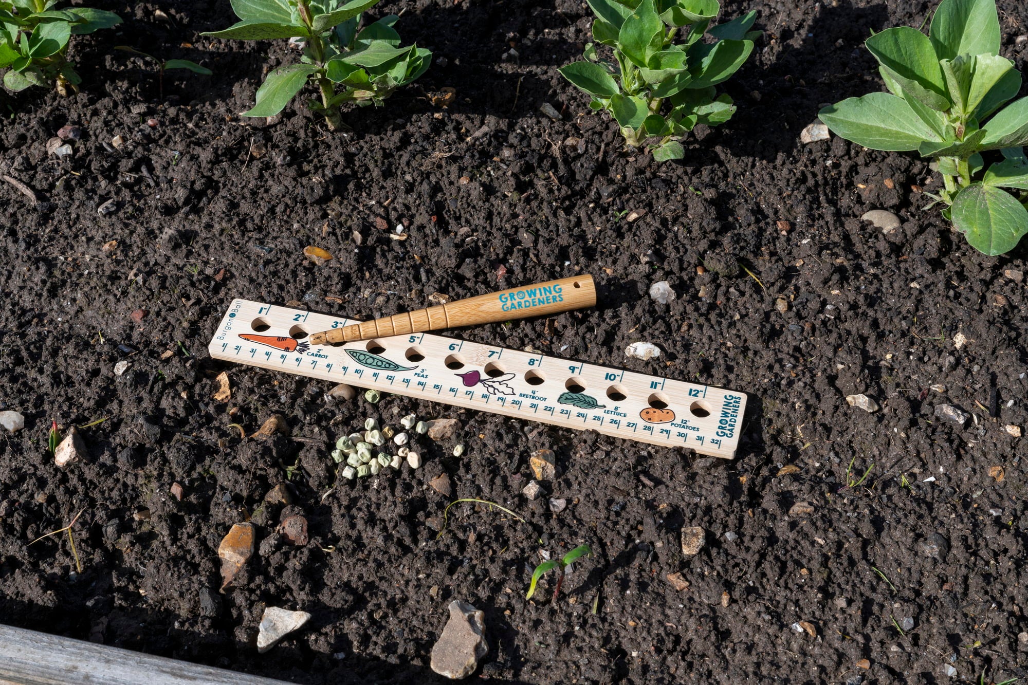 Burgon & Ball Seed Ruler and Dibbet - 1 set.
