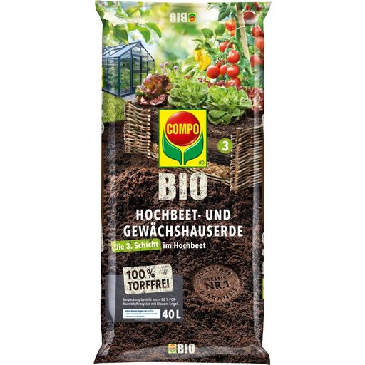 COMPO Bio-Hochbeet und Gewächshauserde - 40 Liter