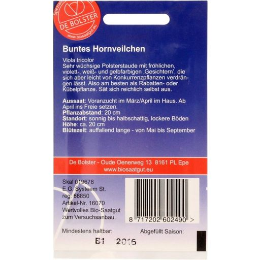 De Bolster Buntes Hornveilchen - 1 g
