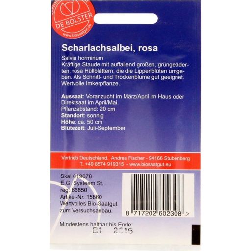De Bolster Salvia Annuale Rosa - 1 g