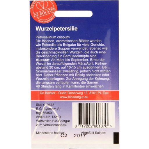 De Bolster Wurzelpetersilie - 2 g