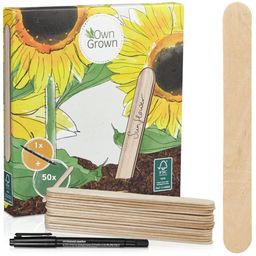 Own Grown Set of 50 Wooden Plant Label Sticks - 1 Set