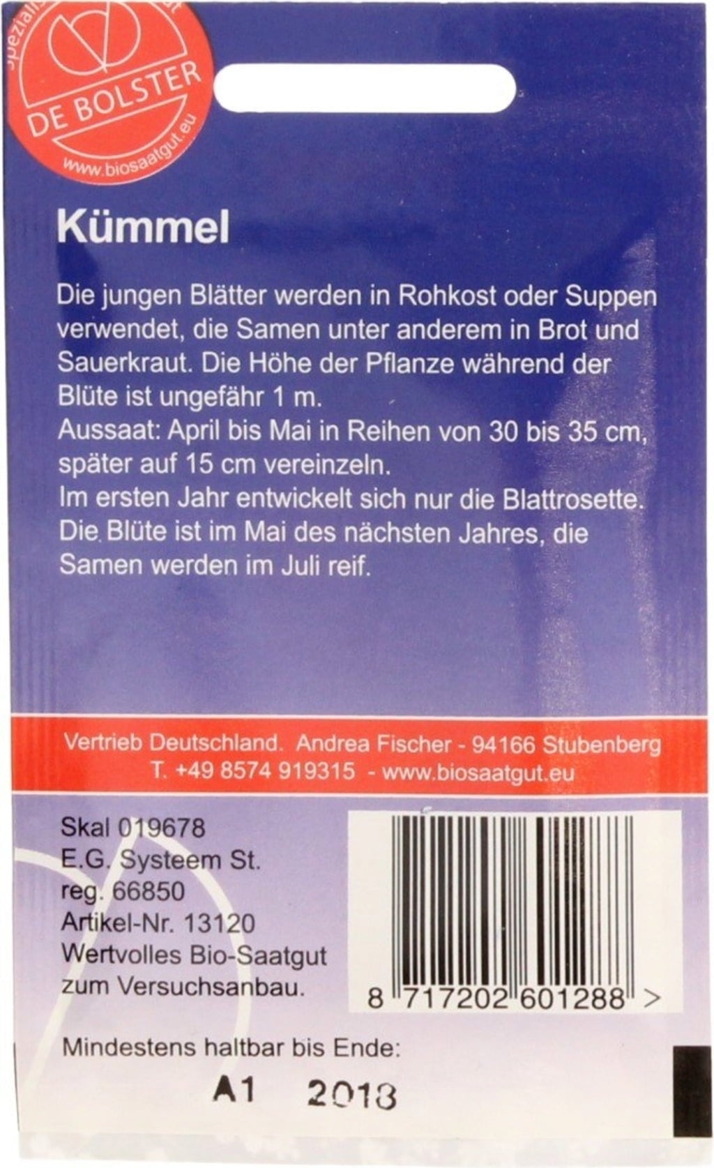 De Bolster Caraway Seed - 3 grams