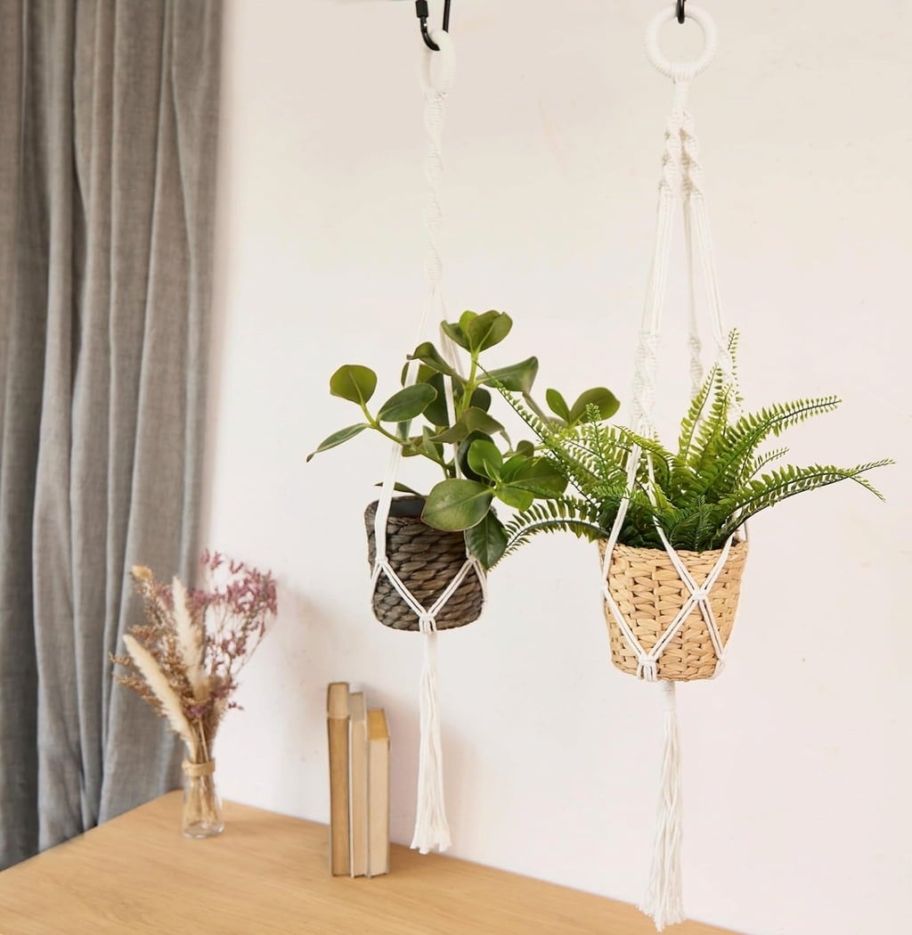 Set de 2 Suspensions pour Fleurs en Macramé