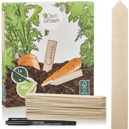 Own Grown Set van 50 Houten Stoketiketten - 1 Set