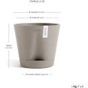 Ecopots Topf Venice 2 taupe - Ø 20 cm, Höhe 17,7 cm