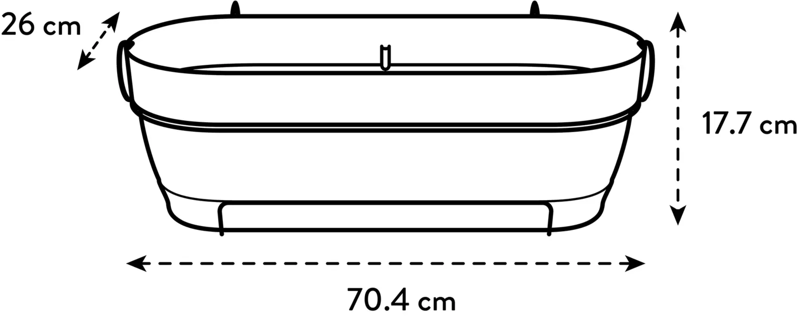 Balkonsko korito vibia campana allin1 70cm
