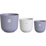 Set of 3 Planters - jazz round, Assorted Colours, 14 cm, 16 cm, 19 cm