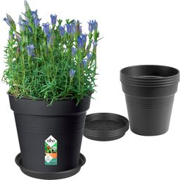 Set green basics grow pot da 17 cm, nero + saucer da 14 cm, nero - 1 set
