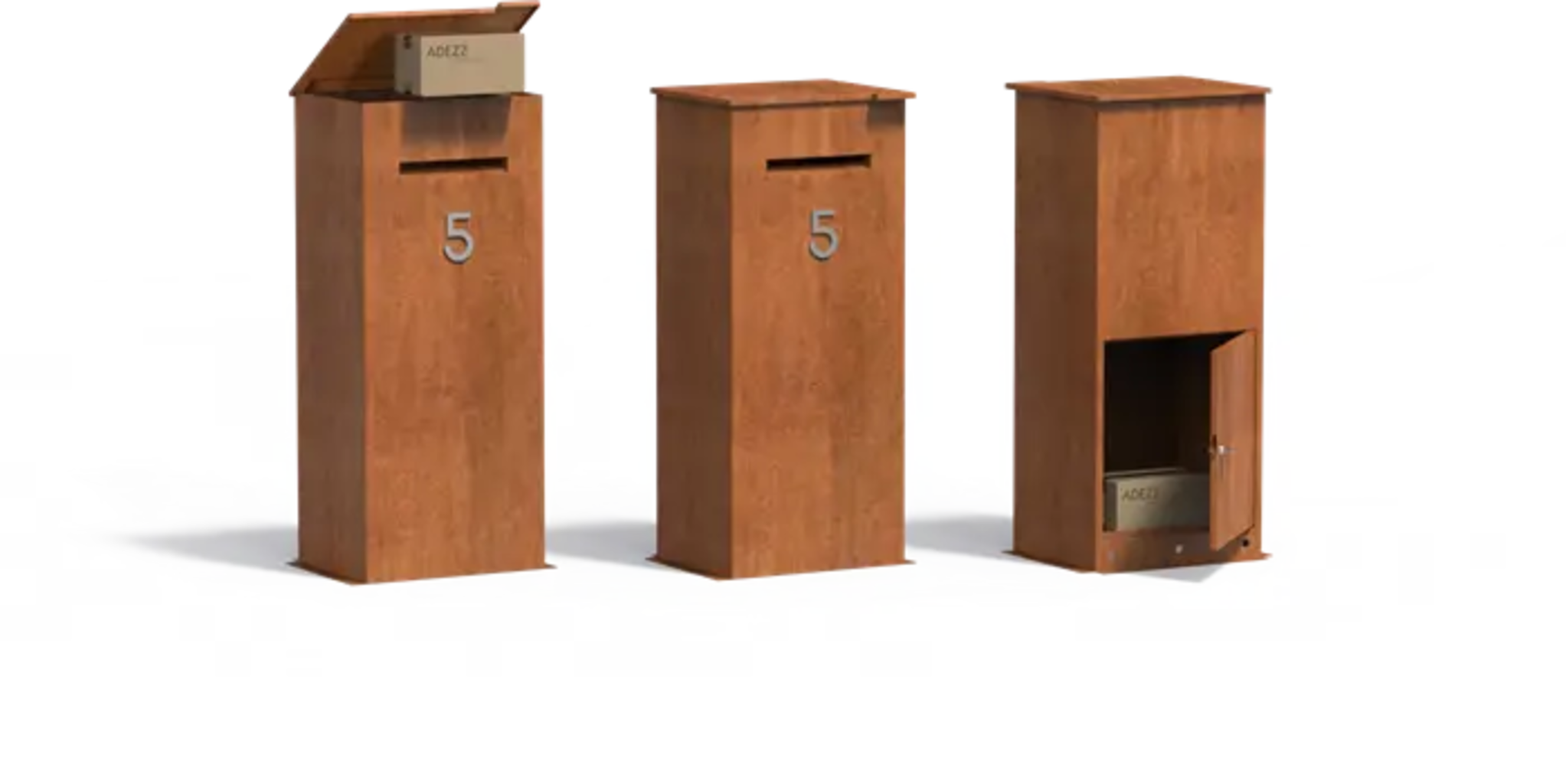 ADEZZ Briefkasten CASE freistehend Cortenstahl