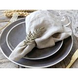 Chic Antique Napkin Ring with Leaf Detail 