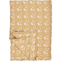 Annika Throw - Mustard Yellow with White Flowers - 1 item