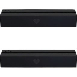 Heart Card and Dried Flower Stand, Set of 2 - Black