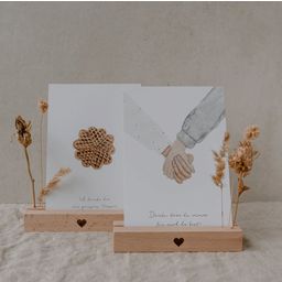 Heart Card and Dried Flower Stand, Set of 2 - Nature