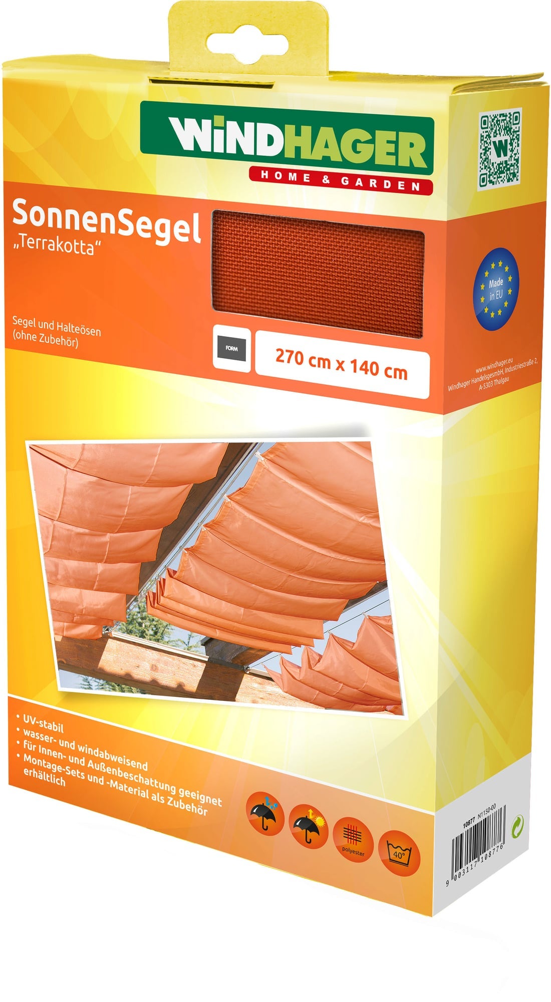 Windhager Sun Sail Rope-Pull Awning 2.7 x 1.4 m