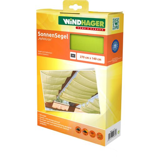 Windhager Sun Sail Rope-Pull Awning 2.7 x 1.4 m - Apple Green