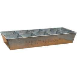 Grow Tray with 10 Individual Pots - Galvanised