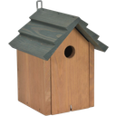 Littleworth Bird House with Pitched Roof - Pine Wood, Olive Green