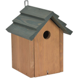 Littleworth Bird House with Pitched Roof - Pine Wood, Olive Green