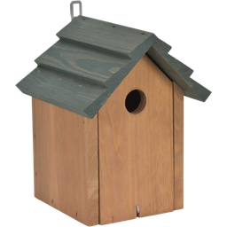 Littleworth Bird House with Pitched Roof - Pine Wood, Olive Green