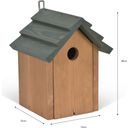 Littleworth Bird House with Pitched Roof - Pine Wood, Olive Green