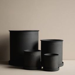 DBKD PLANT POT large, 2 seta - black