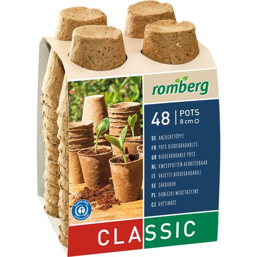 Romberg 48 Growing Pots - 8 cm, Round - 48 items