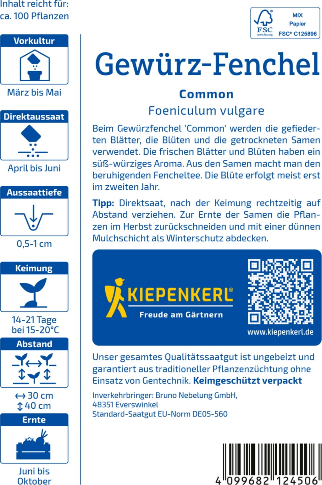 Kiepenkerl Fennel Common - 1 Pkg