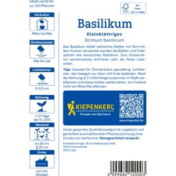 Kiepenkerl Basil, small leaf - 1 Pkg