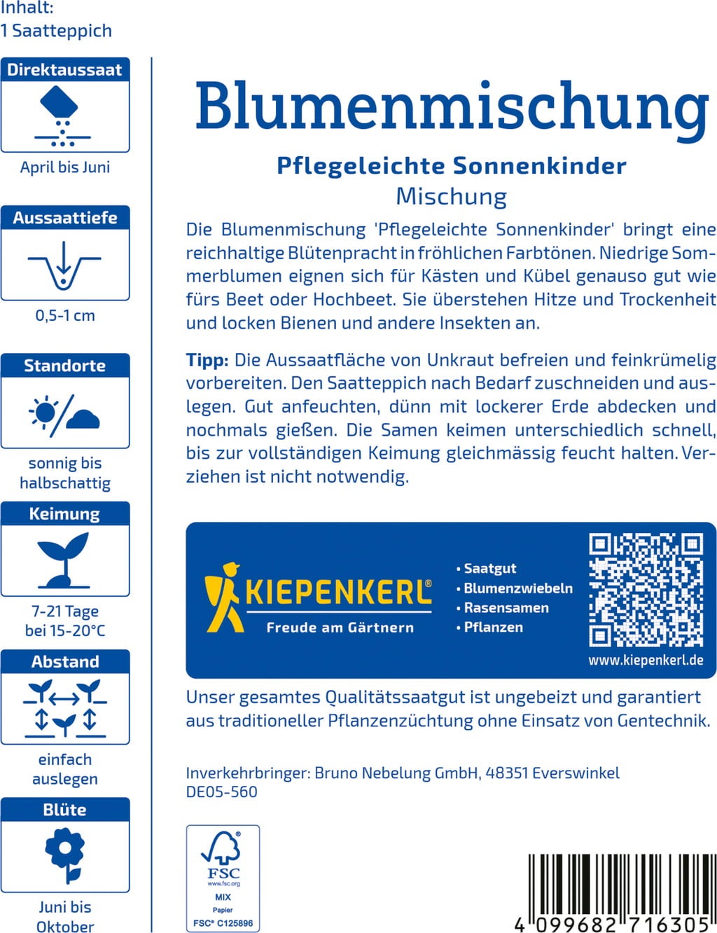 Blumenmischung Pflegeleichte Sonnenkinder - 1 Pkg