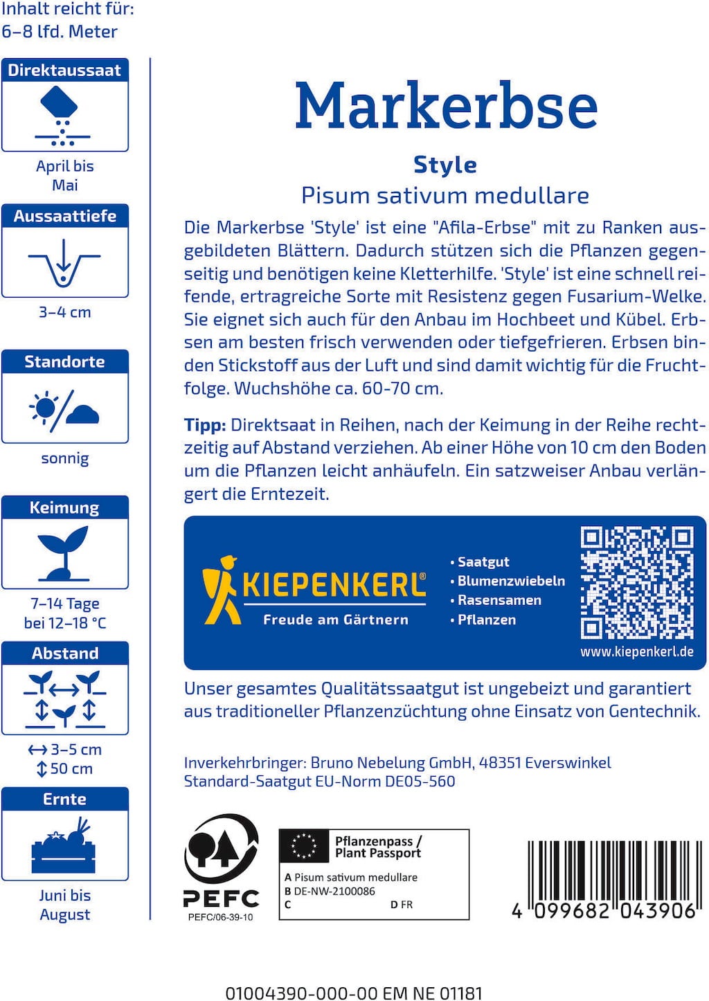 Kiepenkerl Green Pea Style - 1 Pkg