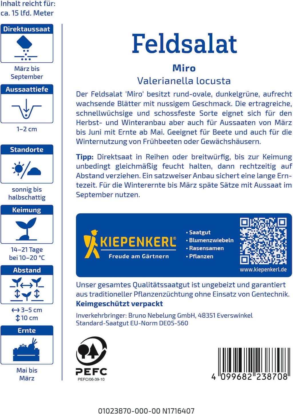Kiepenkerl Canónigos Miro - 1 paq.