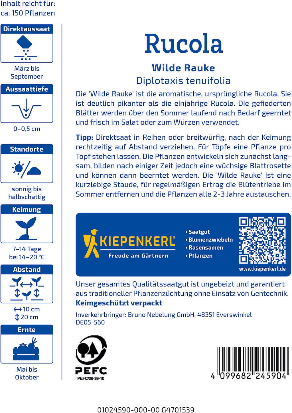Kiepenkerl Rucola Wilde Rauke - 1 Pkg
