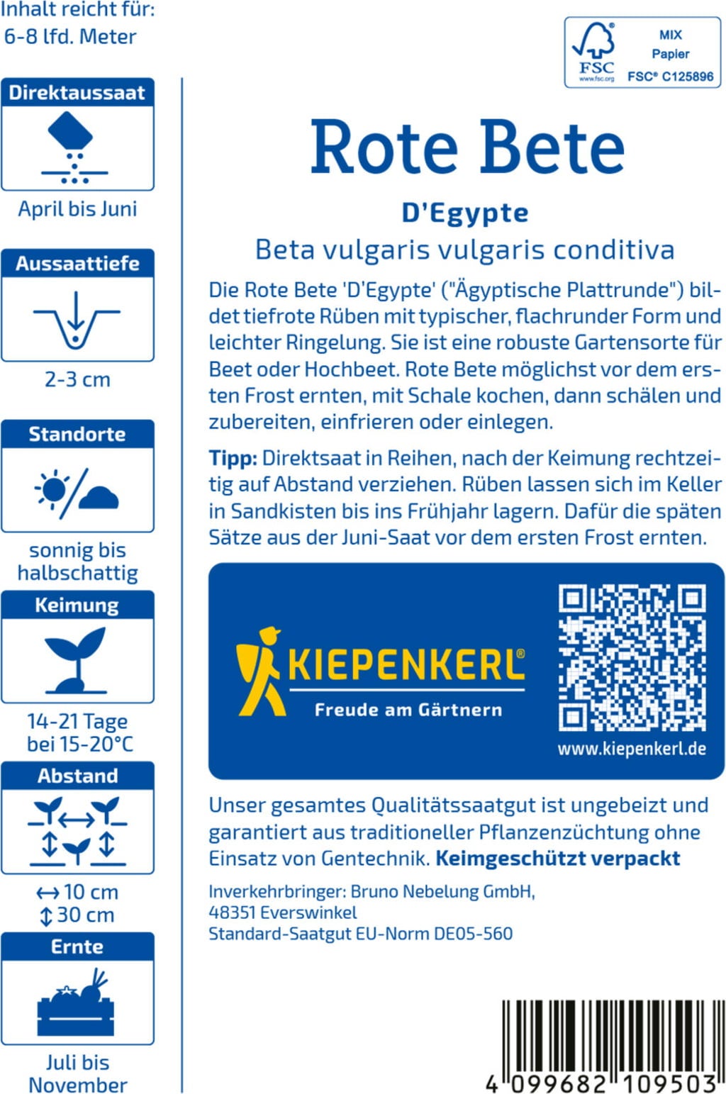 Kiepenkerl Rdeča pesa D'Egypte - 1 pkt.