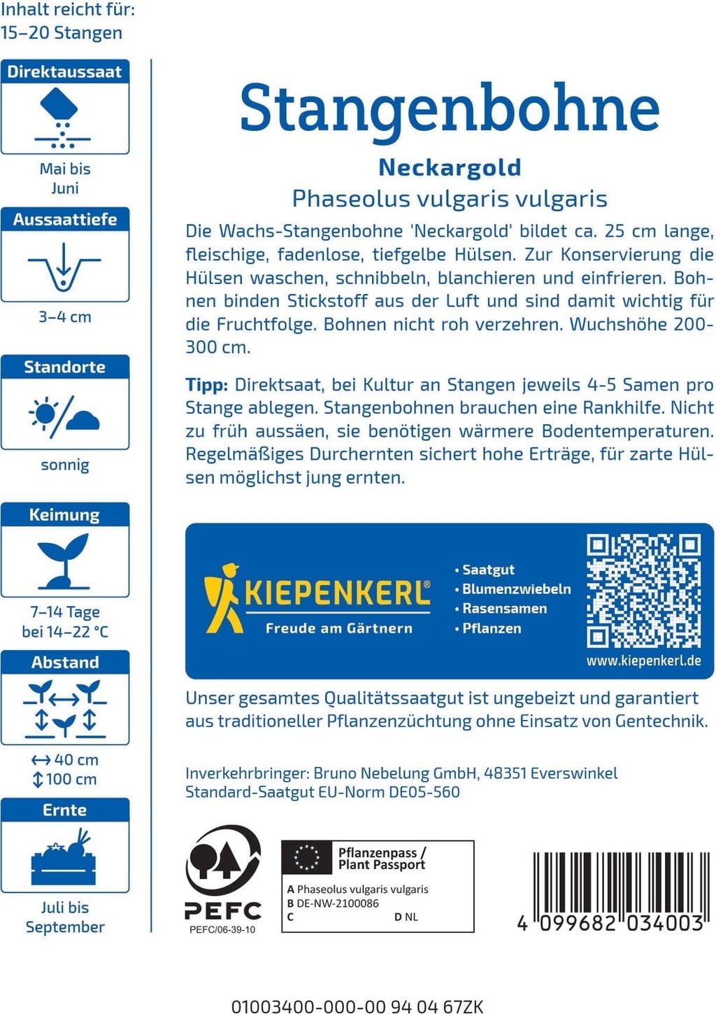 Kiepenkerl Störvaxböna 