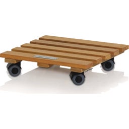 Coaster with Wheels - Natural Wood square - 28