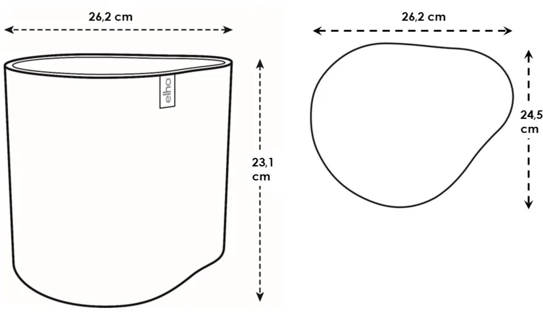 elho eden Planter, 25 cm - Linen White