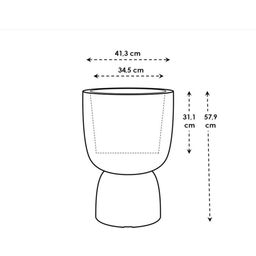 elho amber coupe round Planter 41 cm - Balanced Beige