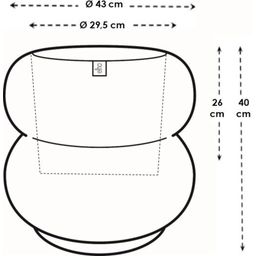 elho Pflanzgefäß amber roll low 43cm - leinenweiß