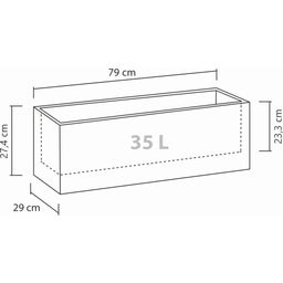 Scheurich C-Cube Long Planter - Stony Black - 80 cm