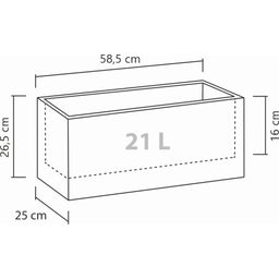 Scheurich C-Cube Long Planter - Stony Black - 60 cm