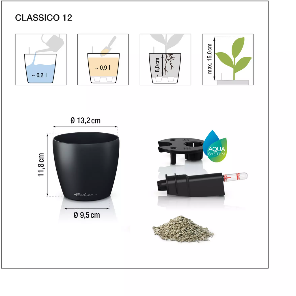 Lechuza CLASSICO Color 12 Planter - nutmeg