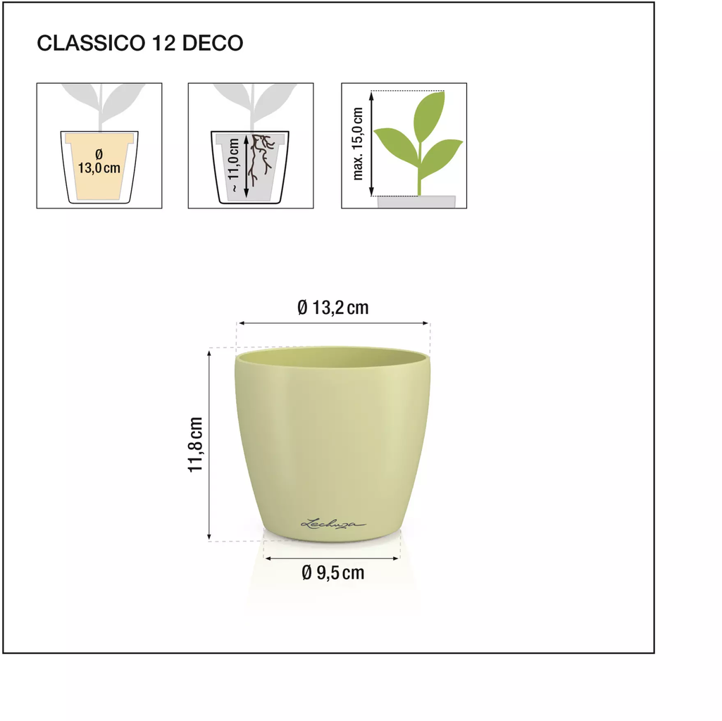 Lechuza Cvetlični lonec CLASSICO Color 12 DECO - magnolija