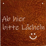 Dewoga Metal Sign "Ab hier bitte Lächeln"