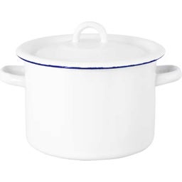 Strömshaga Emil's Enamel Pot, 3 L - White/Blue