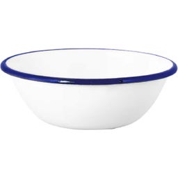 Strömshaga Emil's Enamel Bowl, Small - White/Blue