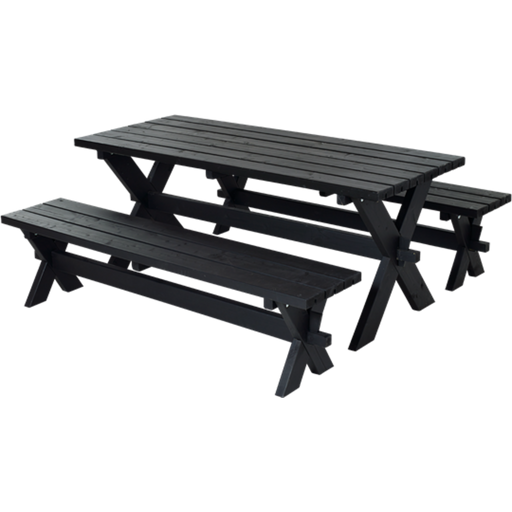 PLUS A/S Nostalgi Table and 2 Benches - Black