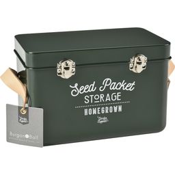 Leather Handled Seed Packet Storage Tin - Frog - 1 item