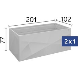 Biohort HochBeet 2 x 1 X-Design - silber-metallic